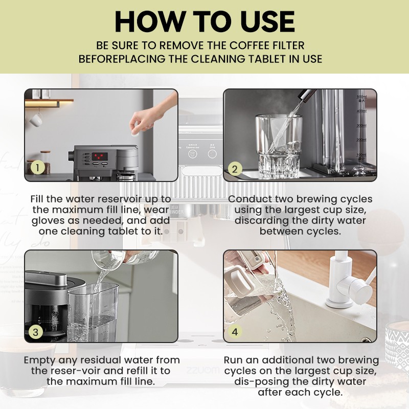 Coffee Maker Cleaner Factory - Descaler Tablets Pot Espresso