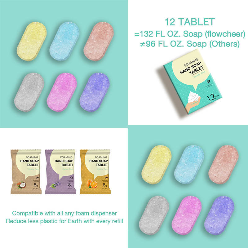 Hand Soap Tablets Manufacturer - Refillable Glass Dispenser 12 Tablets