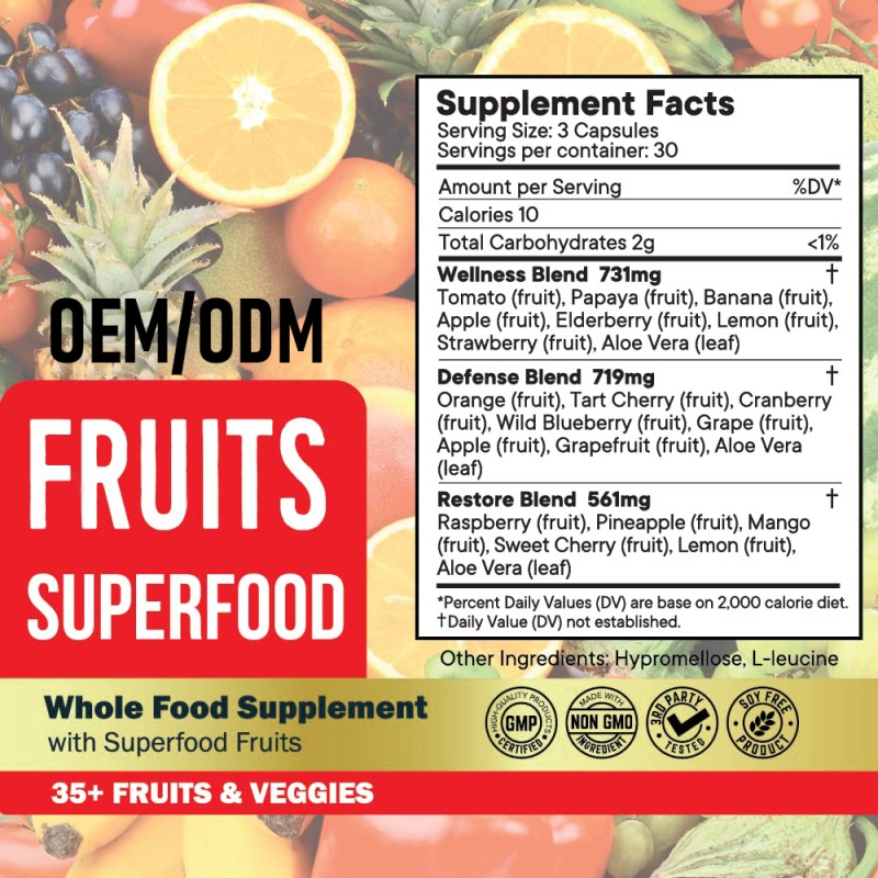 Fruits Veggies Capsules Supplier - 90 Fruit 90 Veggie Energy