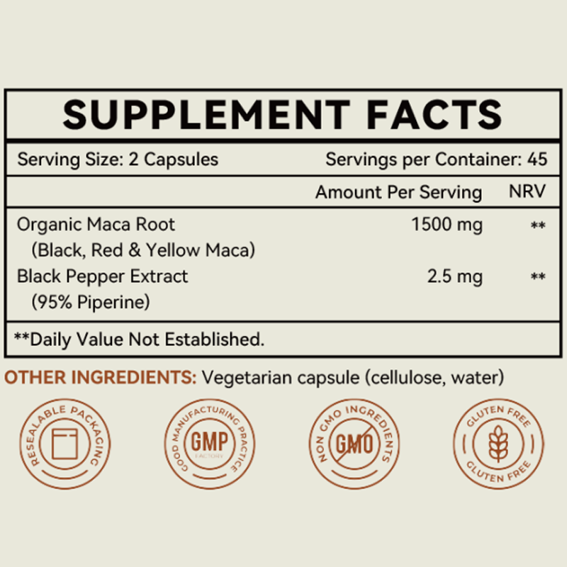 Maca Capsules Manufacturer - 1500mg Butt Enlargement Black Extract