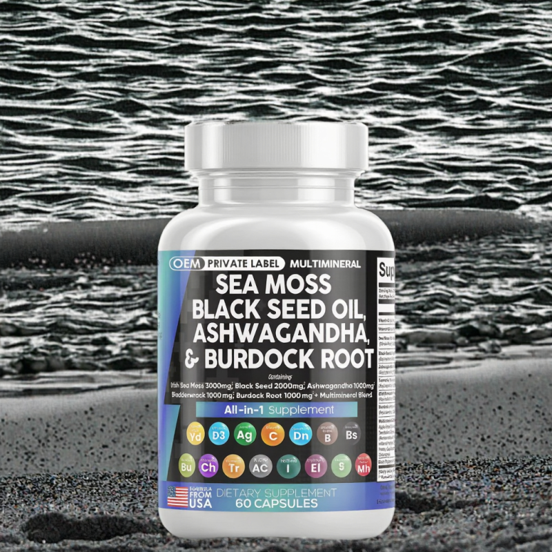 Sea Moss Capsules Manufacturer - 3000mg Black Seed Ashwagandha