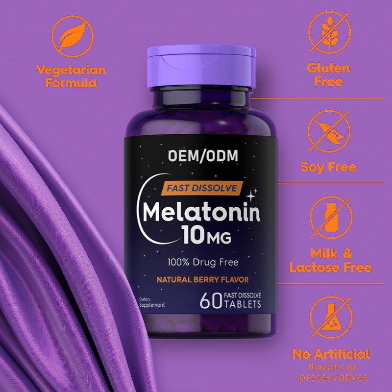 Melatonin Tablets Supplier - 10mg Sleep Aid Herbal Supplement