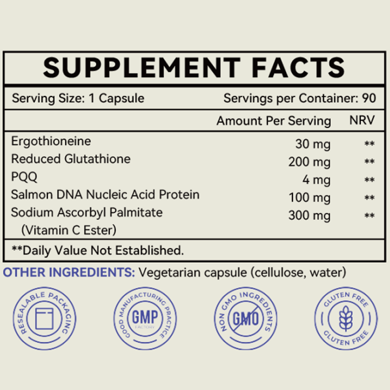 Ergothioneine Capsules Factory - OEM Antioxidant L-Ergothioneine