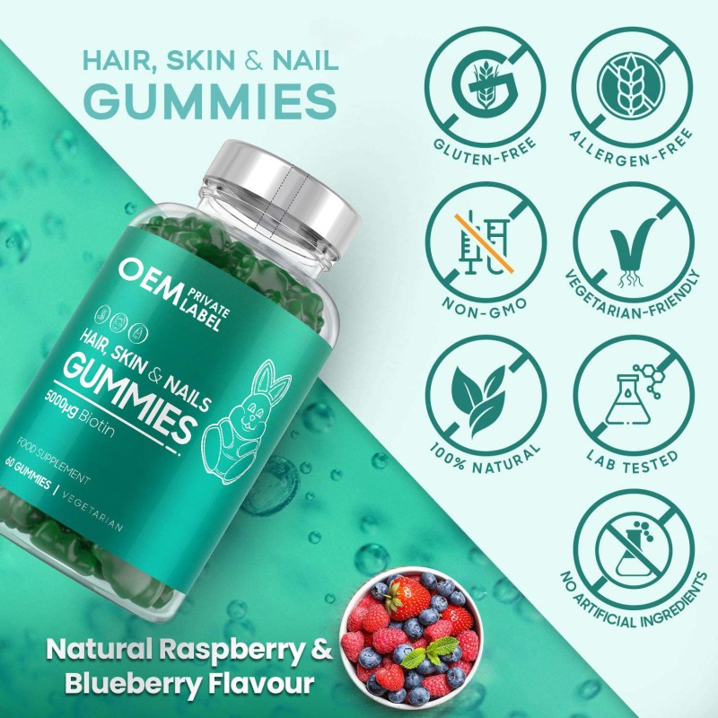 Collagen Gummies Supplier - Private Label Vegan Biotin Hair