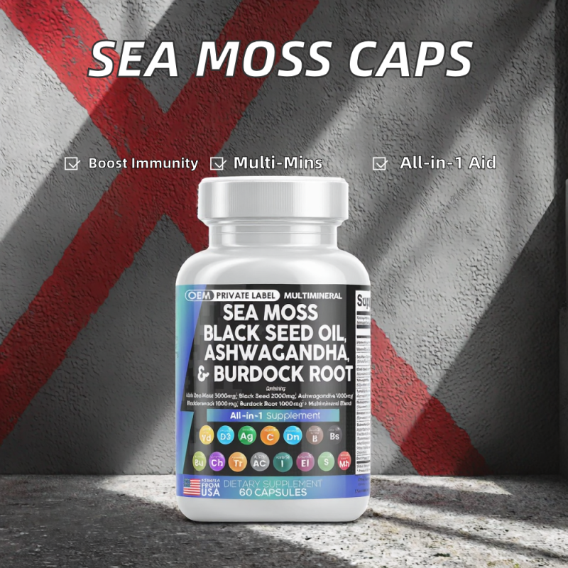 Sea Moss Capsules Manufacturer - 3000mg Black Seed Ashwagandha