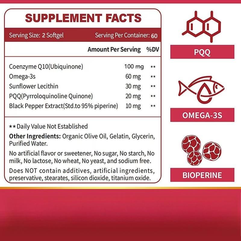 CoQ10 Softgels Manufacturer - 100mg Heart Health Antioxidant