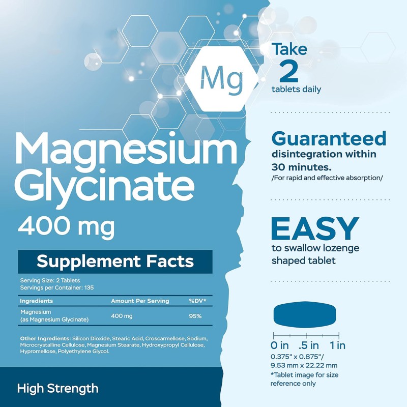 Magnesium Glycinate Tablets Manufacturer - 400mg High Absorption Sleep