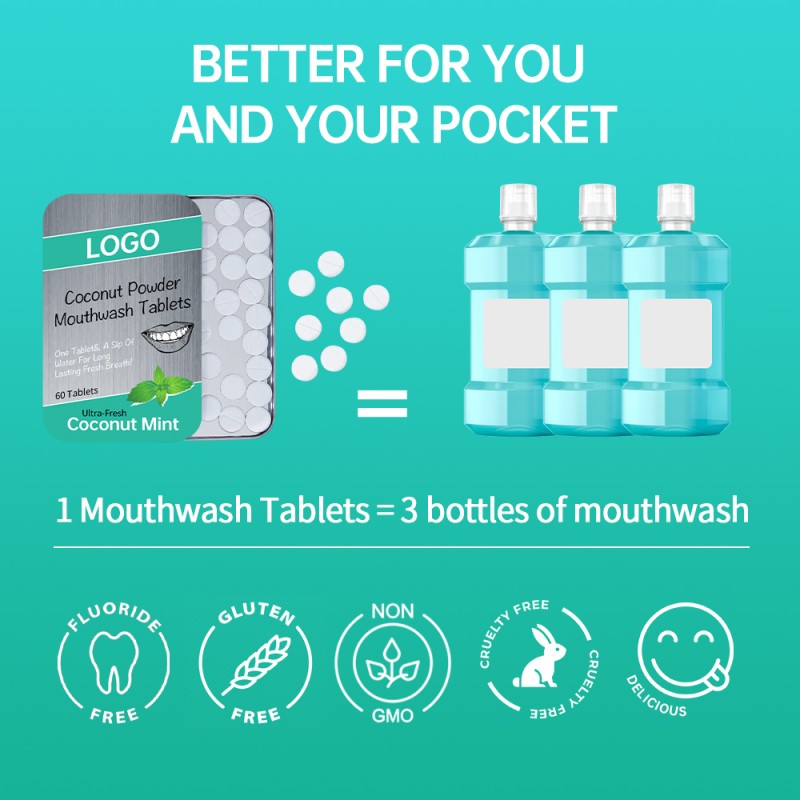 Mouthwash Tablets Manufacturer - OEM Fresh Dental Coconut Powder