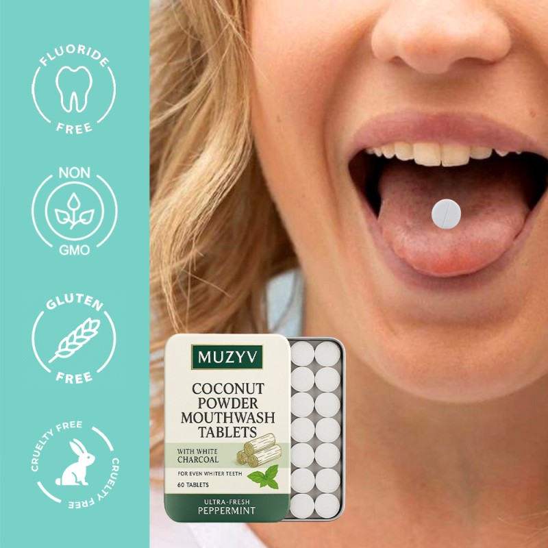 Mouthwash Tabs Supplier - OEM Daily Use Coconut Charcoal