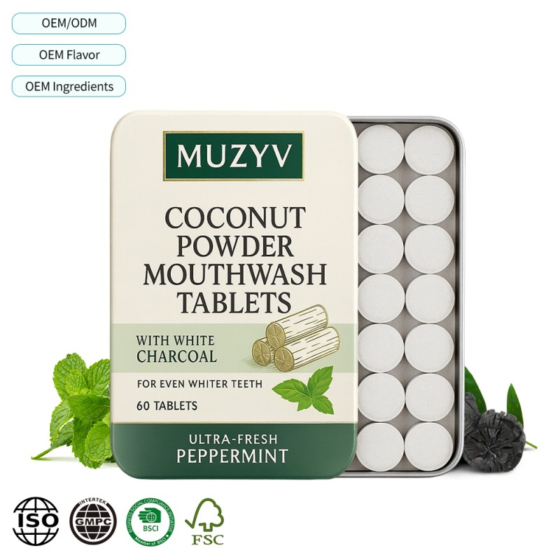 Mouthwash Tabs Supplier - OEM Daily Use Coconut Charcoal