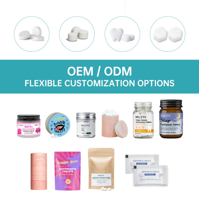 Toothpaste Tablets Manufacturer - OEM Herbal Strawberry Plastic Free