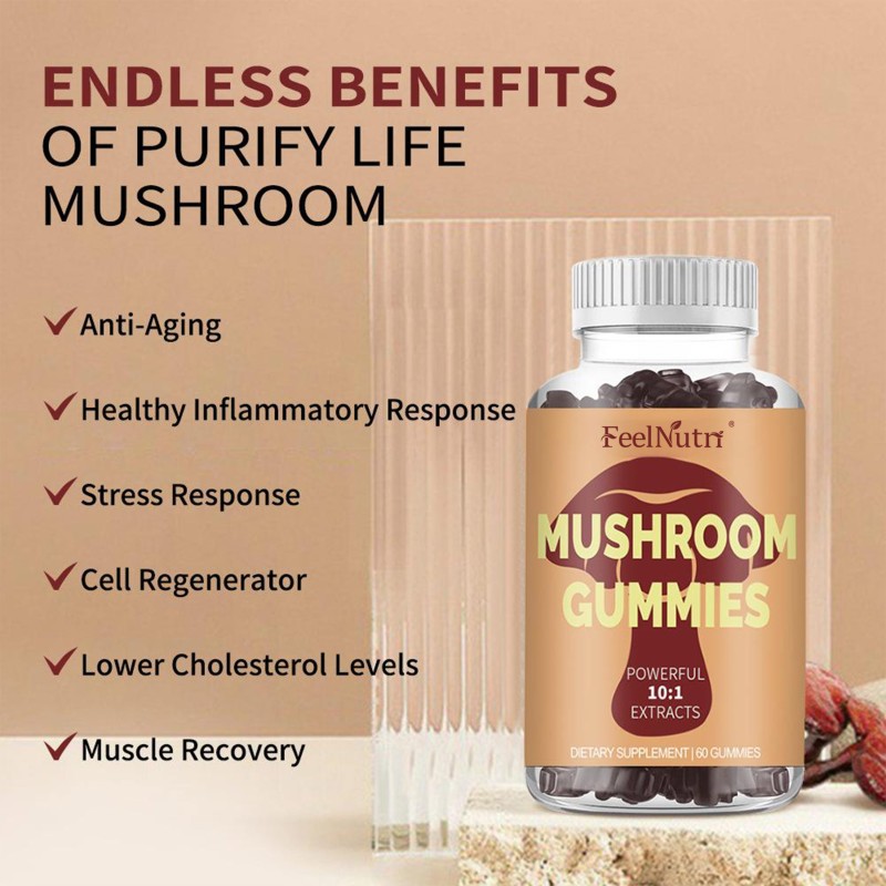 Private Label Mushroom Gummies Vitamins Et Supplements for Adults Effective Antioxidant Beauty Product  Pregnant Women