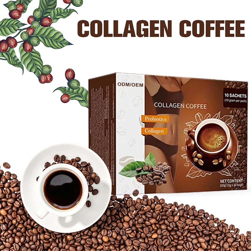 OEM ODM Collagen Coffee Herbal Healthy Beauty Skin Whitening Organic Natural Vegan Dietary Instant Coffee Powder