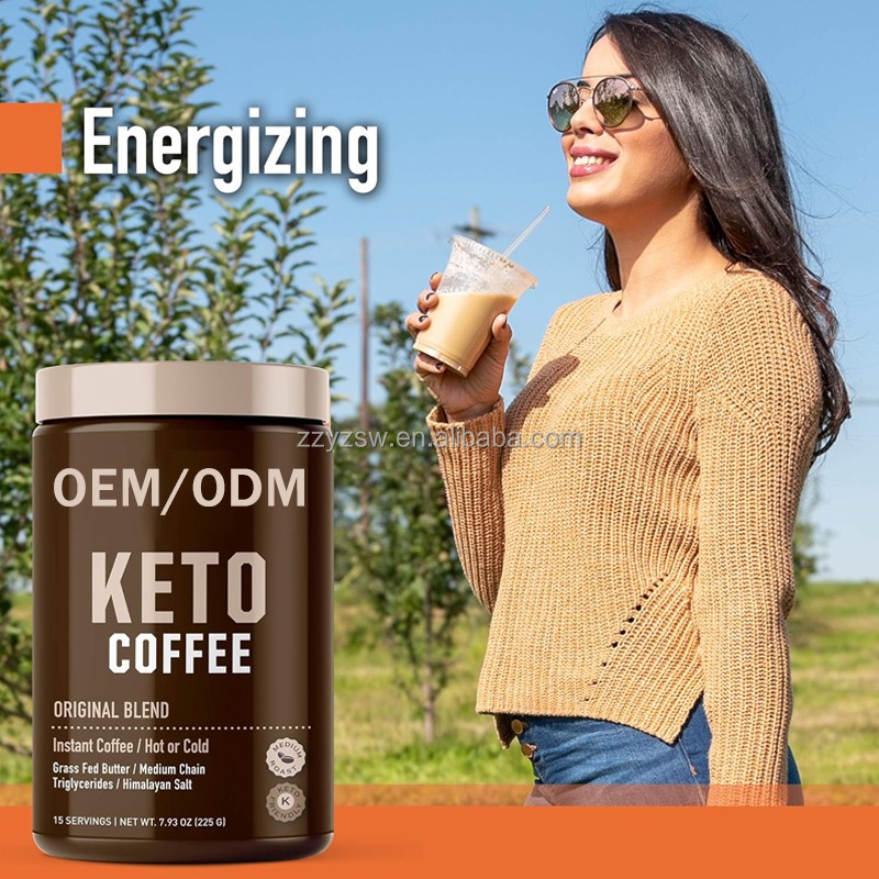 Private Label Slim Keto Coffee Natural Healthy Diet Control MCT Meal Replacement Food Instant Weight-Loss Keto Coffee Slim-ming