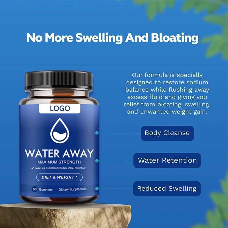 Private Label Water Away Gummy Supplement Diuretic Pills Vitamin Infused Beauty Product for Kidney Cleanse Water Balance for