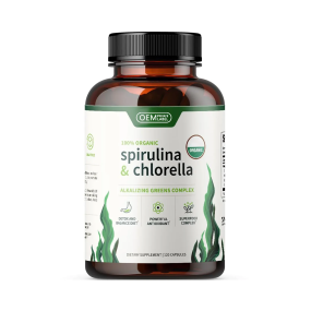 oem capsules Private Label Organic Chlorella & Spirulina Capsules Digestive Health Supplements for Adults Customizable capsule supplements