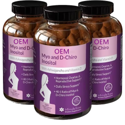 OEM ODM Private Label Herbal Supplements Food Grade Bottle Packing 2 Capsules Folate Vitamin D3 Myo-inositol D-Chiro Antioxidant