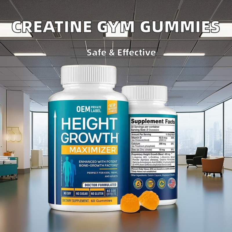 OEM Private Label 4000mg Creatine Monohydrate Gummies Natural Pre-Workout Gym Supplement for Adults Height Growth Gummies