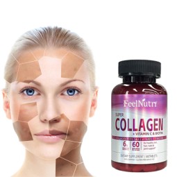 Organic Beauty Collagen Tablets with Vitamin C Healthy Supplement for Adult Skin Not for Pregnant Women
