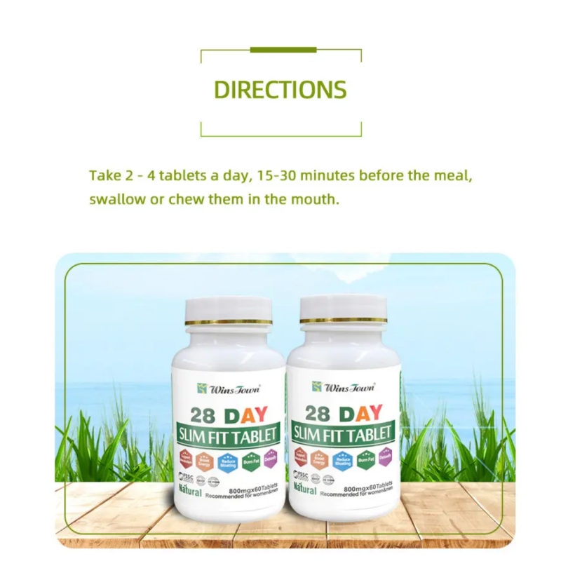 High Quantity Promote Metabolism 28-day Slim Fit Tablets with Garcinia Cambogia Extract and Abdominal Nutrition Supplement.