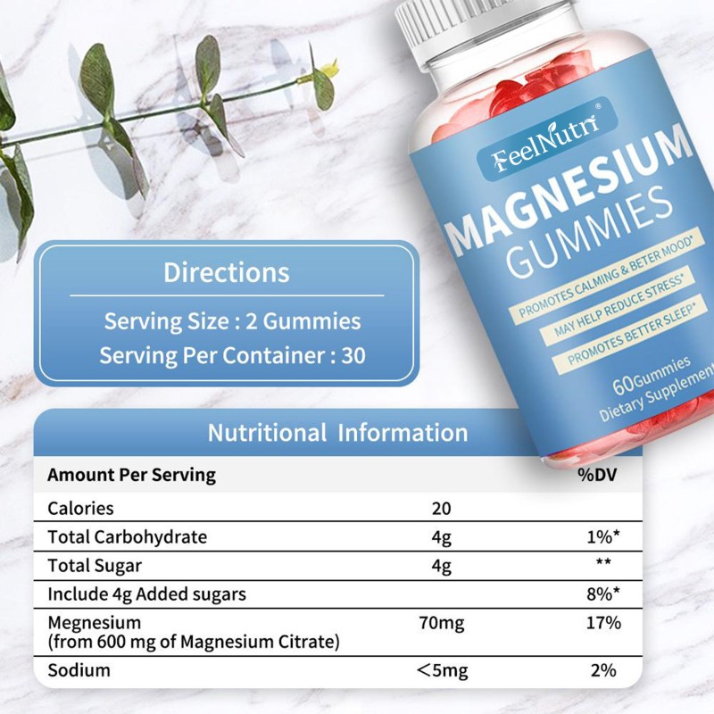 Private Label Sleep & Immunity Enhancing Magnesium Gummies for Adults OEM Health Supplements with Vitamins Immune Boosting
