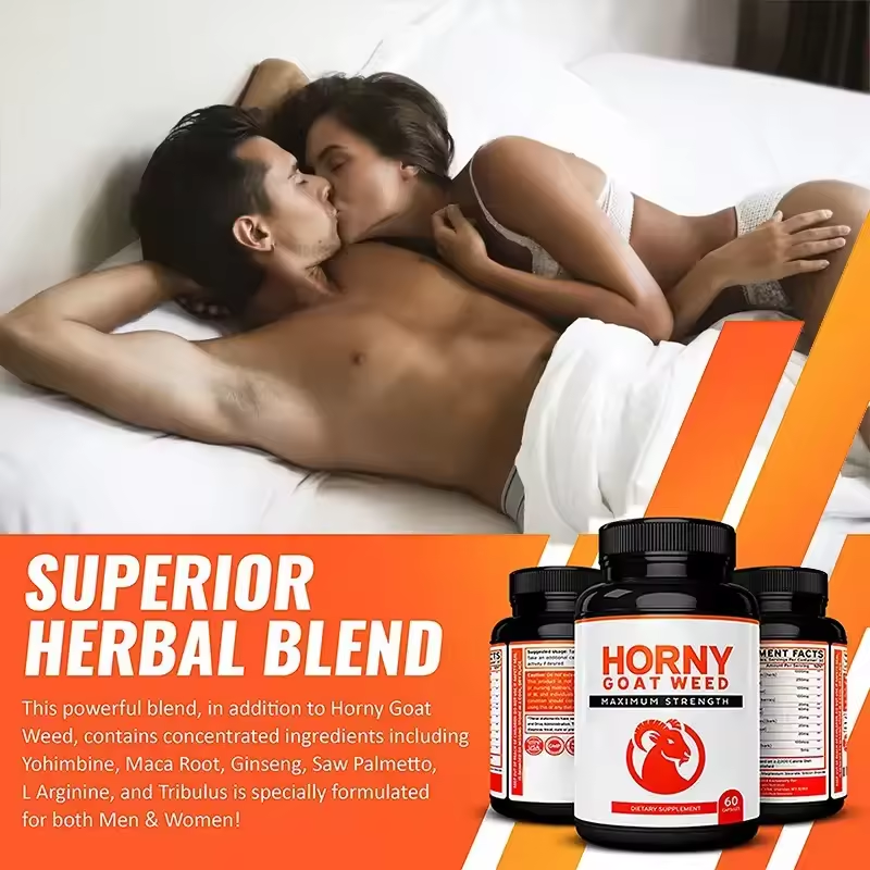 oem capsules Own Brand Horny Goat Weed Capsules Complex with Maca Root Enlargement Pills for Man capsule supplements