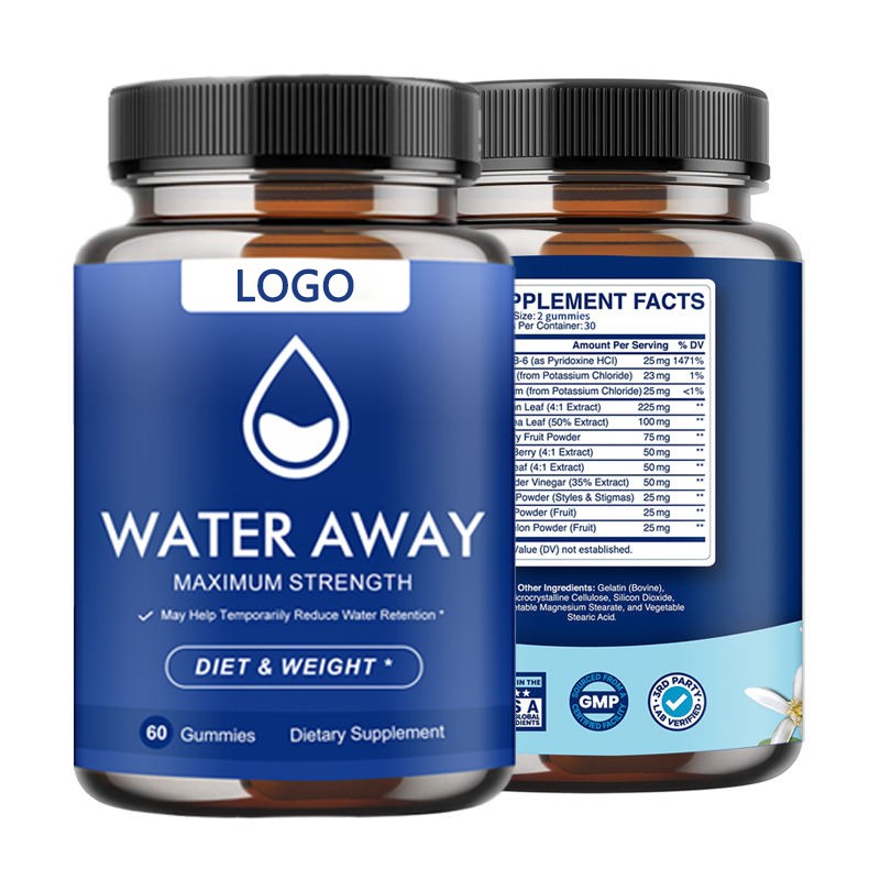 Private Label Water Away Gummy Supplement Diuretic Pills Vitamin Infused Beauty Product for Kidney Cleanse Water Balance for