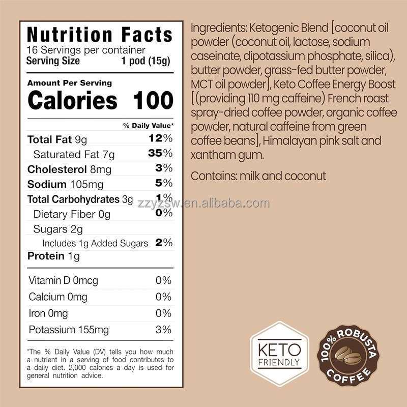 OEM Keto Slim Coffee Diet Powder KETO Instant Coffee Powder Slim-ming Coffee Mushroom Powder Fat-Burner