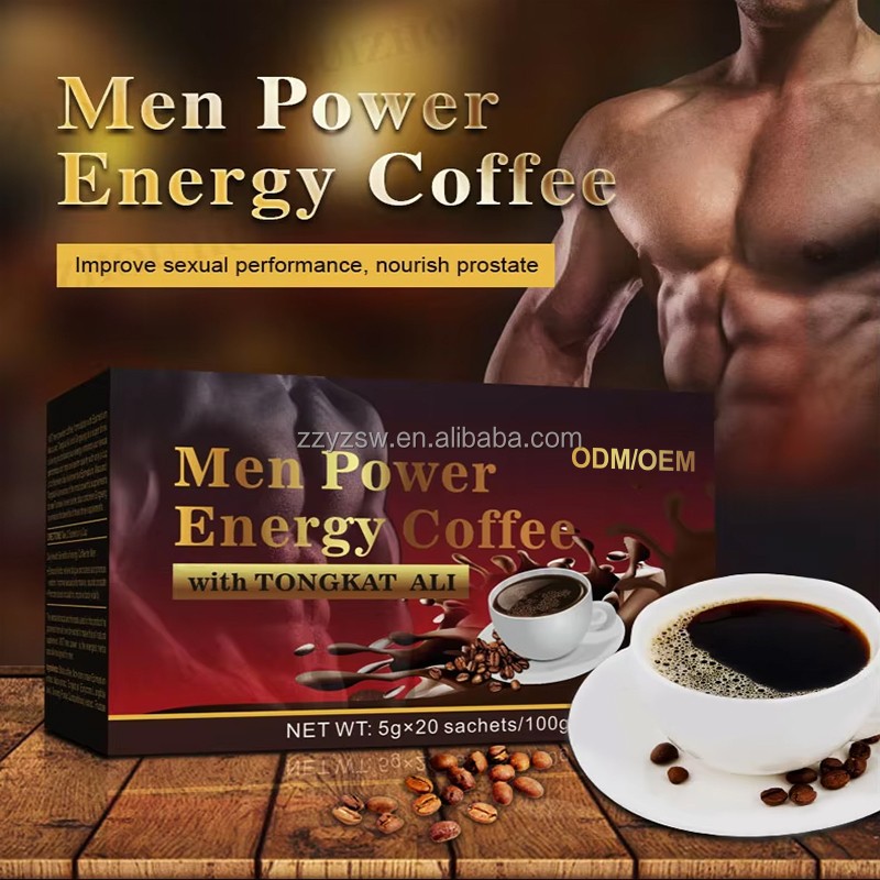 Factory Hotselling Man Power Health and boost Energy Black Instant Maca Coffee for Men