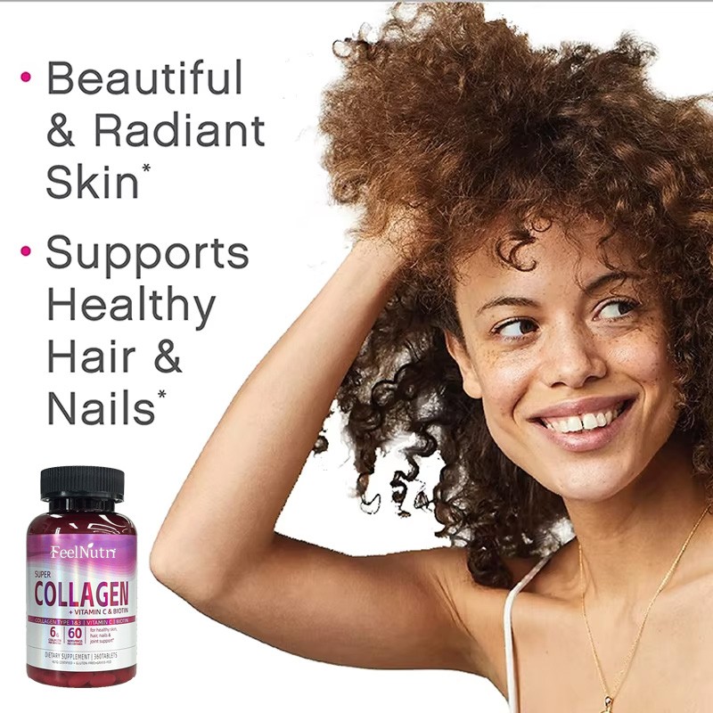 Organic Beauty Collagen Tablets with Vitamin C Healthy Supplement for Adult Skin Not for Pregnant Women