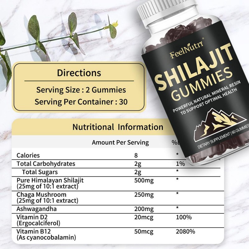 OEM ODM Shilajit Gummies Men's Health Creatine Gummies 5000mg Herbal Supplements for Adults