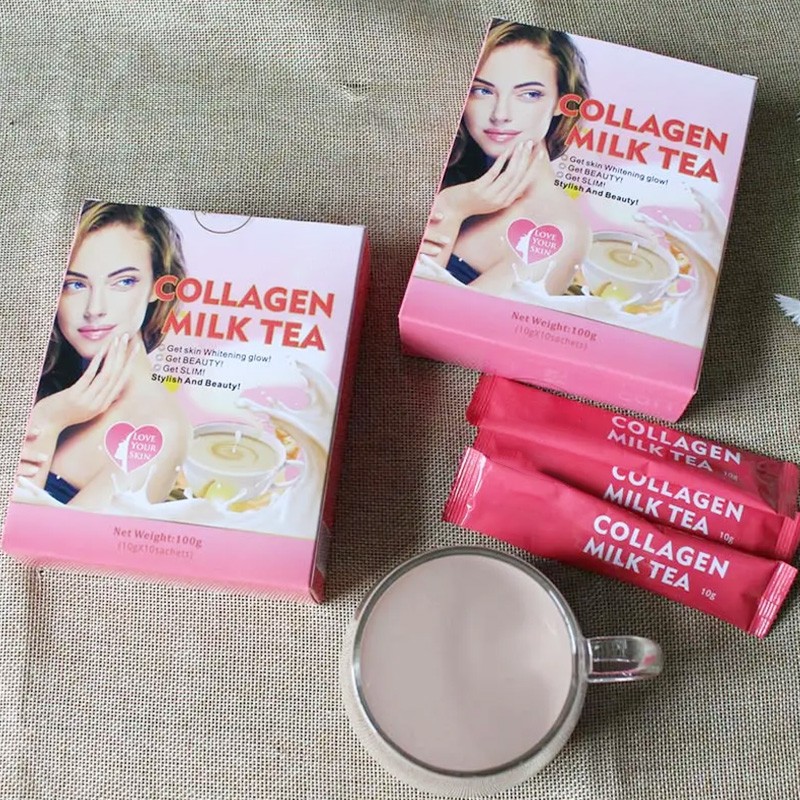 Women's Instant Protein Powder Collagen Milk Tea Supplement Skin Glow Whitening and Detox Not for Pregnant Women