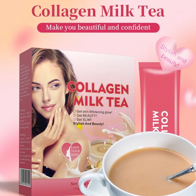 Women's Instant Protein Powder Collagen Milk Tea Supplement Skin Glow Whitening and Detox Not for Pregnant Women