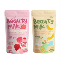 TikTok Hot Stock Premium Skin Whitening Beauty Face Strawberry Melon Beauty Milk Collagen Peptides Powder Drink Supplement