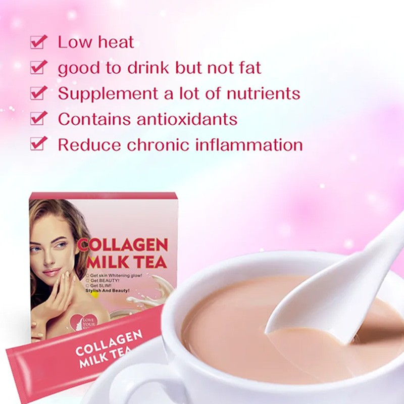 Women's Instant Protein Powder Collagen Milk Tea Supplement Skin Glow Whitening and Detox Not for Pregnant Women