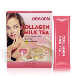 Private Label Collagen Milk Tea Beauty-Enhancing Skin Whitening Powder for Women Glow Beauty Protein Tea
