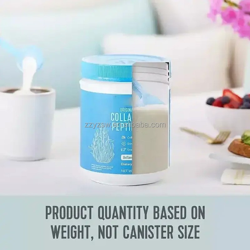 OEM Unflavored Hydrolyzed Collagen Peptides Powder Supplement with Hyaluronic Acid and Vitamin C Good Quality for Adults