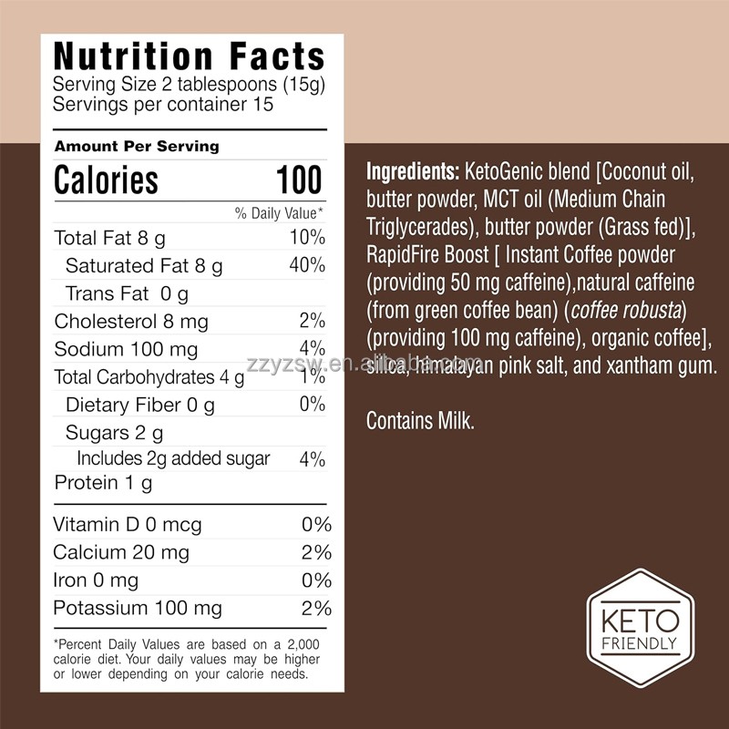 Herbal Keto Coffee Soluble Powder Healthy Meal Replacement Weight-Loss Drink Medicinal Mushroom Extract Sweetened Instant Coffee