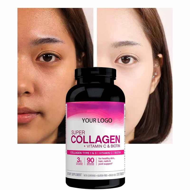 OEM Private Label Collagen Tablets with Vitamin C and Biotin Antioxidants Supplement for Adult Skin Hair and Nails Health