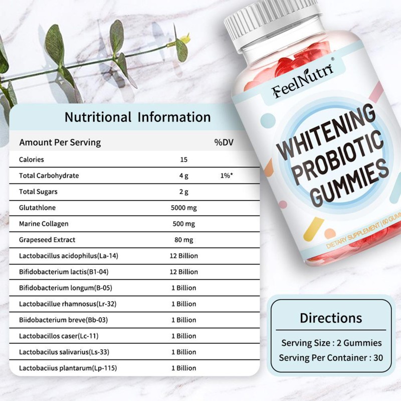 Wholesale Probiotic Gummies Regulate the Intestines Skin Whitening Gummies  Vitamines Et Supplements Collagen Gummies
