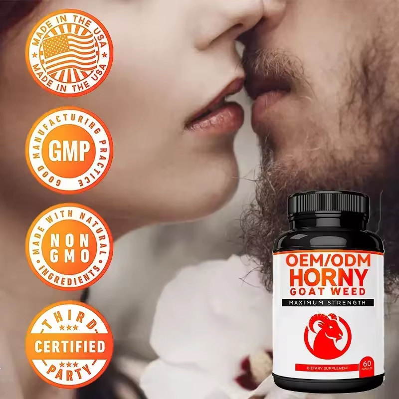 oem capsules Own Brand Horny Goat Weed Capsules Complex with Maca Root Enlargement Pills for Man capsule supplements