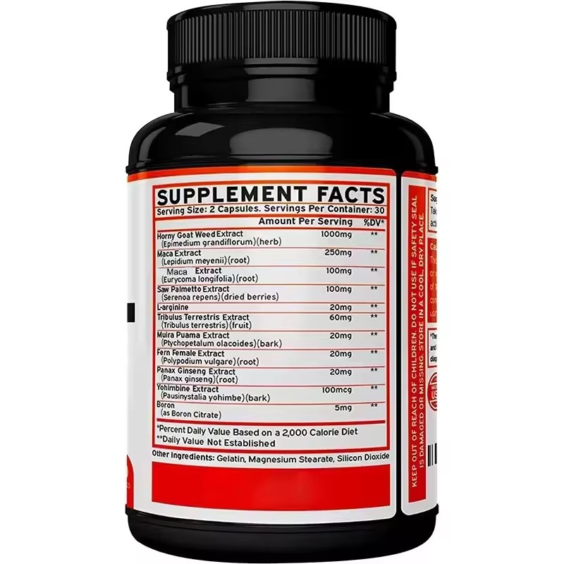 oem capsules Own Brand Horny Goat Weed Capsules Complex with Maca Root Enlargement Pills for Man capsule supplements