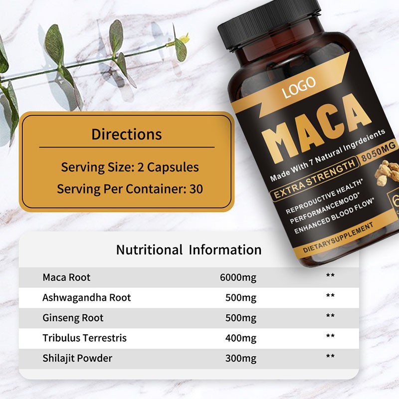 oem capsules OEM ODM Custom Private Label Herbal Supplement Black Maca Root Capsules for Strong Man Power and Women Butt Hips Enlargement capsule supplements
