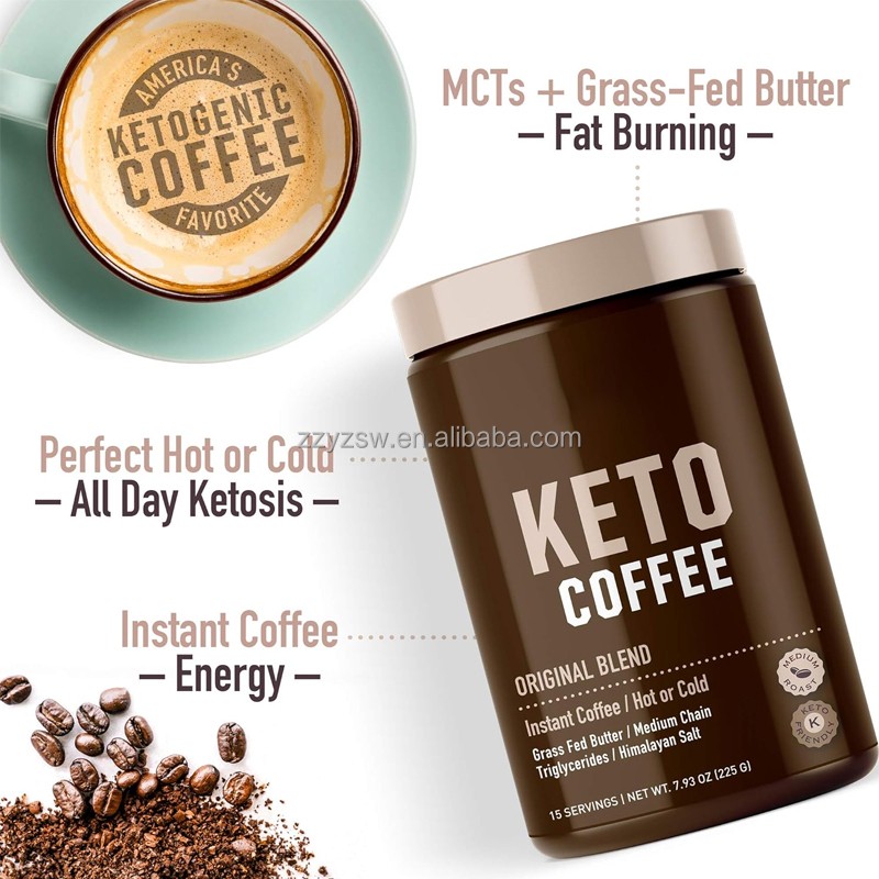 Private Label Slim Keto Coffee Natural Healthy Diet Control MCT Meal Replacement Food Instant Weight-Loss Keto Coffee Slim-ming