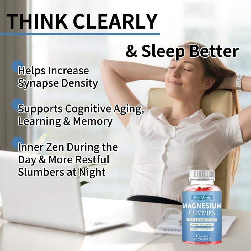 Private Label Sleep & Immunity Enhancing Magnesium Gummies for Adults OEM Health Supplements with Vitamins Immune Boosting