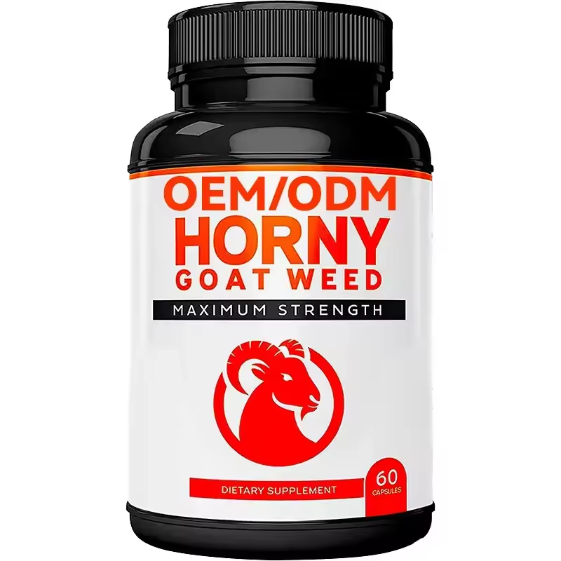 oem capsules Own Brand Horny Goat Weed Capsules Complex with Maca Root Enlargement Pills for Man capsule supplements