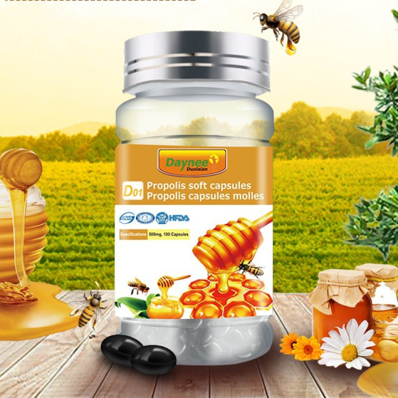Propolis Capsules Supplier - Natural Bee Glue 60 Capsules