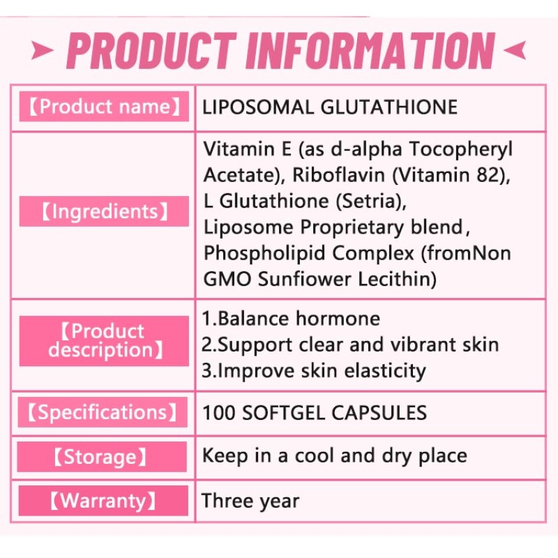 L-Glutathione Capsules Factory - OEM Custom Skin Glow Collagen Whitening