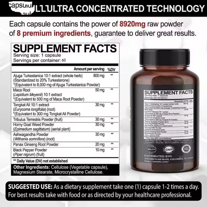 Ajuga Turkestanica Extract Capsules Manufacturer - OEM 10% Turkesterone Supplement