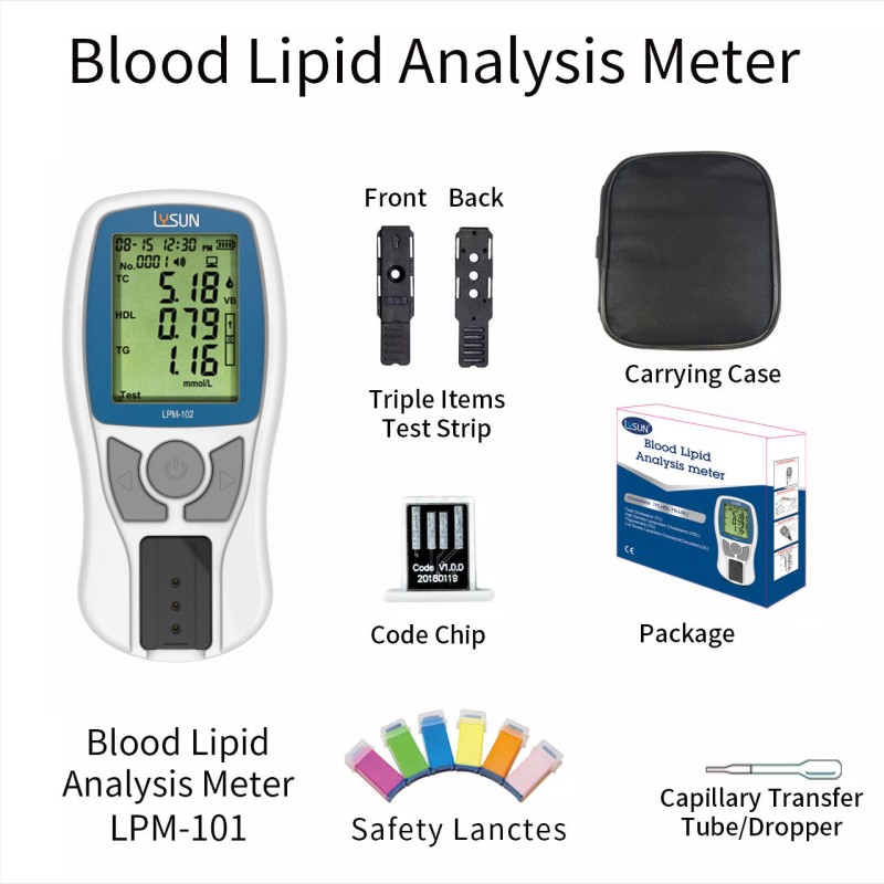 Blood Lipid Analyzer Factory - LPM-102 3-in-1 Home Use Clinical